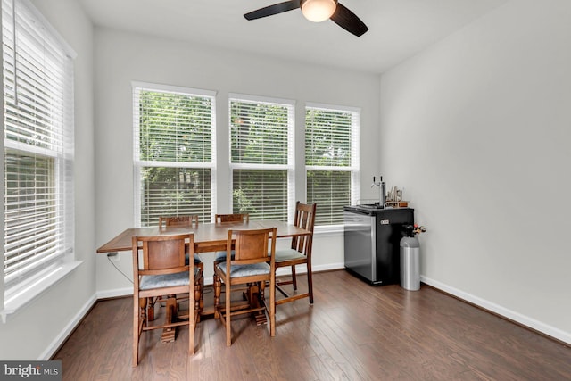 8321 Meadowood Dr, Hanover, MD 21076 - dining room with wood finished floors and a ceiling fan