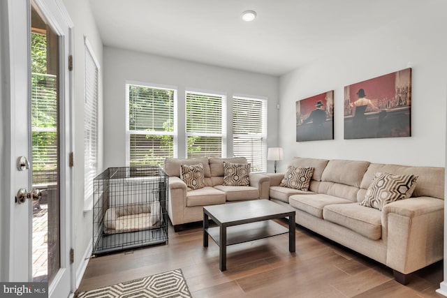 8321 Meadowood Dr, Hanover, MD 21076 - living area with healthy amount of natural light and wood finished floors