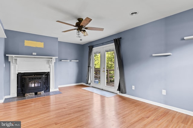 1142 Pheasant Dr N, Carlisle, PA 17013 - unfurnished living room with ceiling fan and wood finished floors
