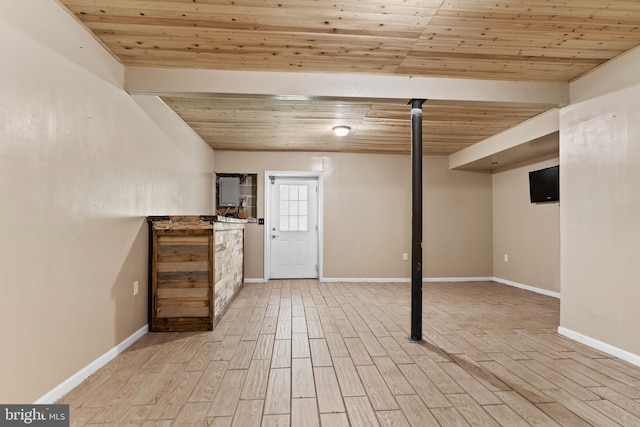 1142 Pheasant Dr N, Carlisle, PA 17013 - below grade area with wood ceiling and light wood-style floors