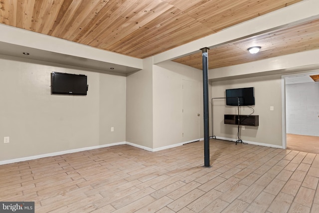 1142 Pheasant Dr N, Carlisle, PA 17013 - finished below grade area with wood ceiling and wood finished floors