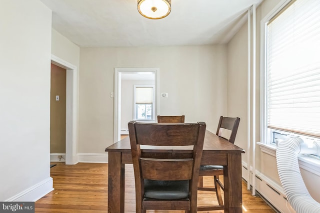 250 Maple Ave, Glenside, PA 19038 - dining room with wood finished floors and a baseboard radiator