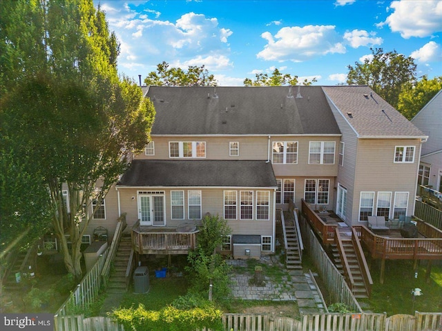 1724 Derrs Sq E, Frederick, MD 21701 - back of house featuring stairs, a deck, and a fenced backyard