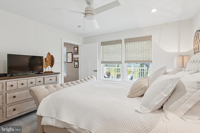 294 Letitia Manor Dr, West Grove, PA 19390 - bedroom featuring a ceiling fan, recessed lighting, and dark carpet