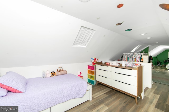 14 Utah Ave, Cherry Hill, NJ 08002 - bedroom featuring lofted ceiling, wood finished floors, a skylight, and recessed lighting