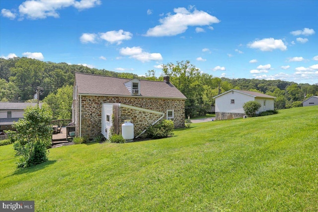 1124 Fairview Dr, Reading, PA 19605 - view of grassy yard with a wooden deck