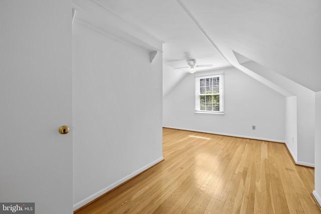 1516 Berwick Rd, Baltimore, MD 21204 - additional living space featuring light wood-style flooring, ceiling fan, and vaulted ceiling