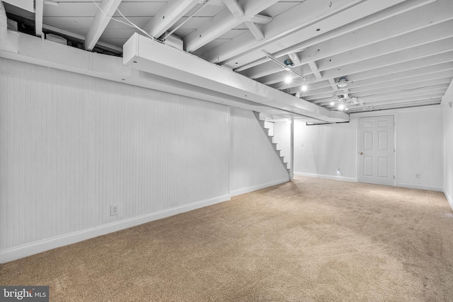 1516 Berwick Rd, Baltimore, MD 21204 - finished basement featuring carpet floors and stairs
