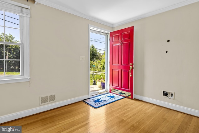 1516 Berwick Rd, Baltimore, MD 21204 - entrance foyer with wood finished floors and ornamental molding