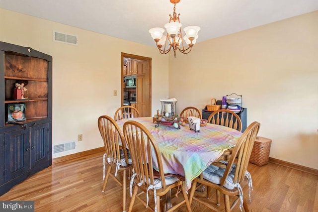 148 S Allwood Dr, Hanover, PA 17331 - dining room with light wood-style flooring and a chandelier