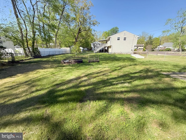 433 Edsam Ave, Pitman, NJ 08071 - view of yard featuring a fire pit and stairs