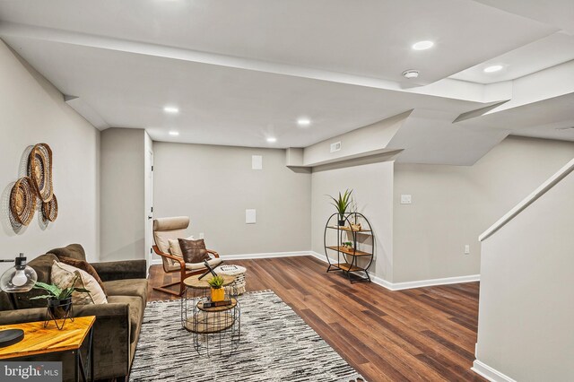 320 Redwood Grove Ct, Millersville, MD 21108 - living room with dark wood finished floors and recessed lighting