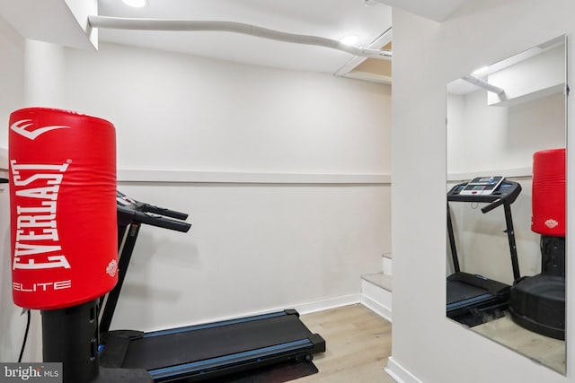 929 S 18th St, Philadelphia, PA 19146 - exercise room with wood finished floors and baseboards