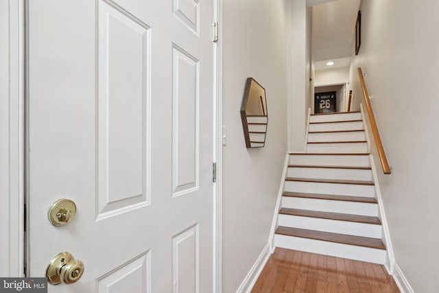 929 S 18th St, Philadelphia, PA 19146 - stairway featuring baseboards and wood finished floors