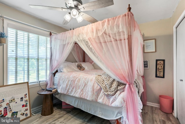 251 Kelly Dr, Harpers Ferry, WV 25425 - bedroom featuring wood finished floors and ceiling fan