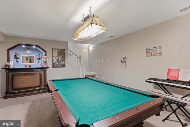251 Kelly Dr, Harpers Ferry, WV 25425 - playroom featuring carpet flooring, a dry bar, and pool table