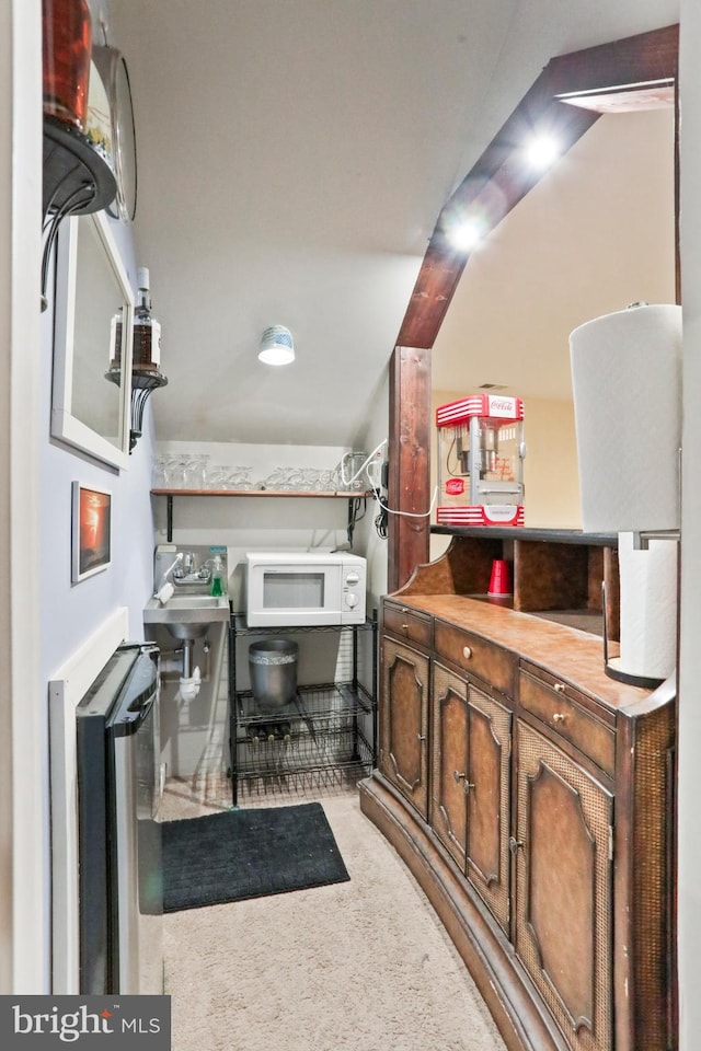 251 Kelly Dr, Harpers Ferry, WV 25425 - interior space featuring white microwave and carpet