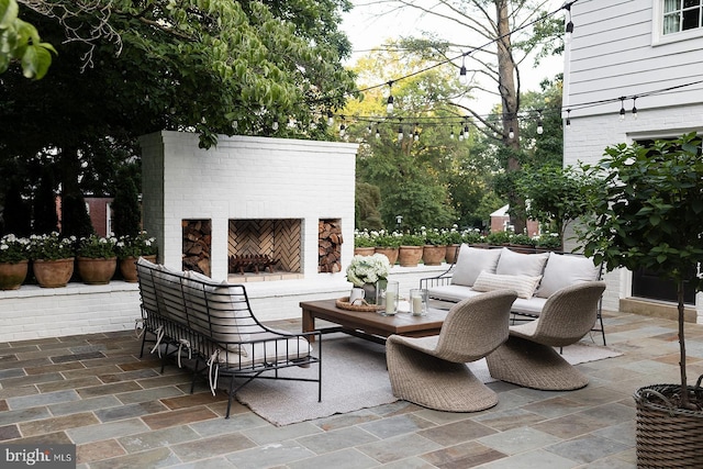 33 Conestoga Blvd, Lancaster, PA 17602 - view of patio with an outdoor living space with a fireplace