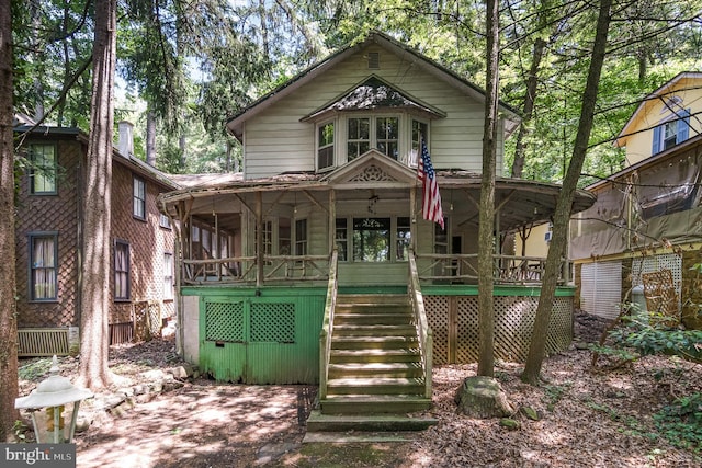 505 7th St, Mount Gretna, PA 17064 - view of front of property featuring stairway and a porch