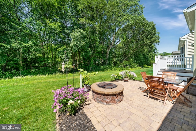 231 Lupine Dr, Smyrna, DE 19977 - view of patio with an outdoor fire pit
