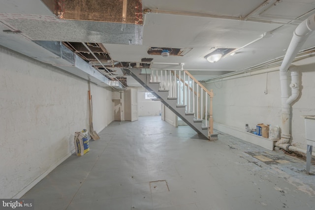 3335 Dudley Ave, Baltimore, MD 21213 - unfinished basement featuring stairs