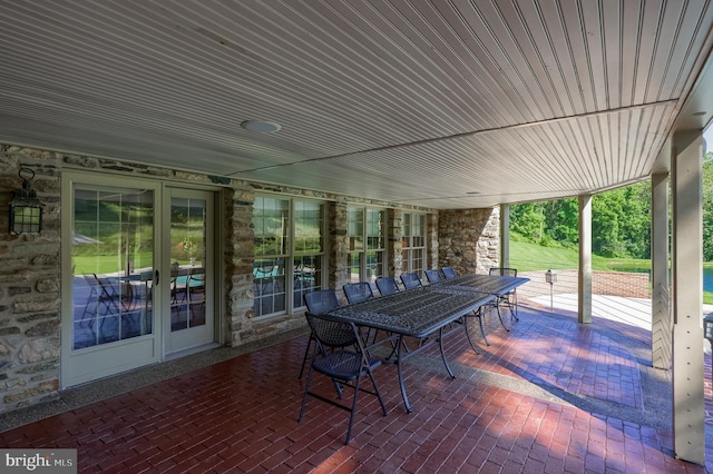 5751 Mount Pisgah Rd, York, PA 17406 - view of patio featuring outdoor dining space and french doors