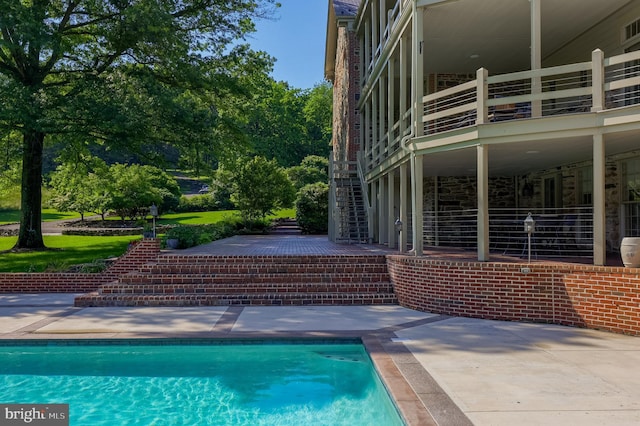 5751 Mount Pisgah Rd, York, PA 17406 - swimming pool with a patio area and stairs