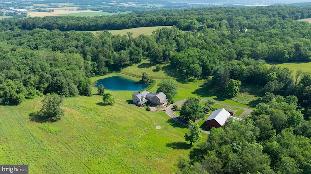 5751 Mount Pisgah Rd, York, PA 17406 - drone / aerial view of a nearby body of water and a heavily wooded area
