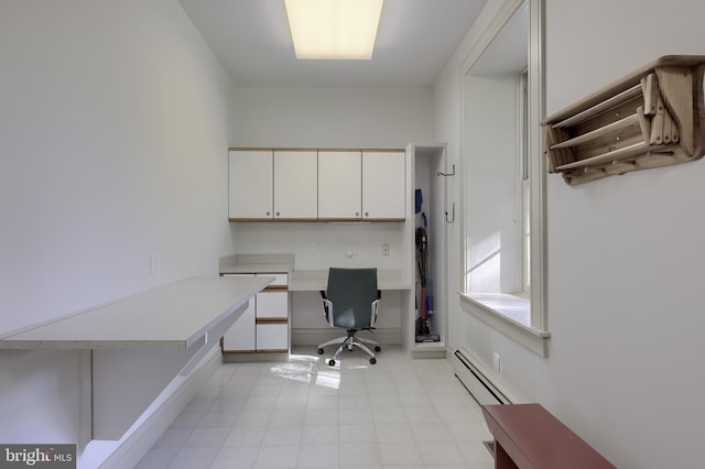 5751 Mount Pisgah Rd, York, PA 17406 - home office with baseboard heating and built in desk