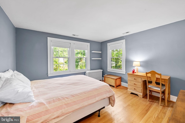 206 E Lake Ave, Baltimore, MD 21212 - bedroom featuring radiator and wood finished floors