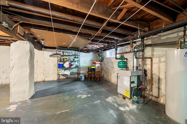 206 E Lake Ave, Baltimore, MD 21212 - basement with water heater and a heating unit