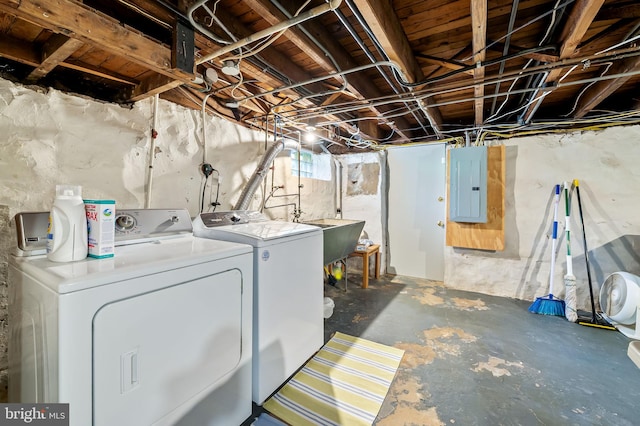 206 E Lake Ave, Baltimore, MD 21212 - basement with electric panel and independent washer and dryer