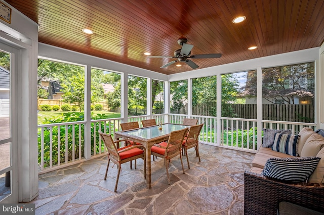 206 E Lake Ave, Baltimore, MD 21212 - sunroom / solarium with ceiling fan, healthy amount of natural light, and outdoor dining area