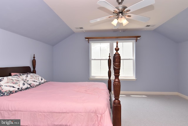 36765 Hummingbird Way N, Selbyville, DE 19975 - carpeted bedroom with vaulted ceiling and ceiling fan