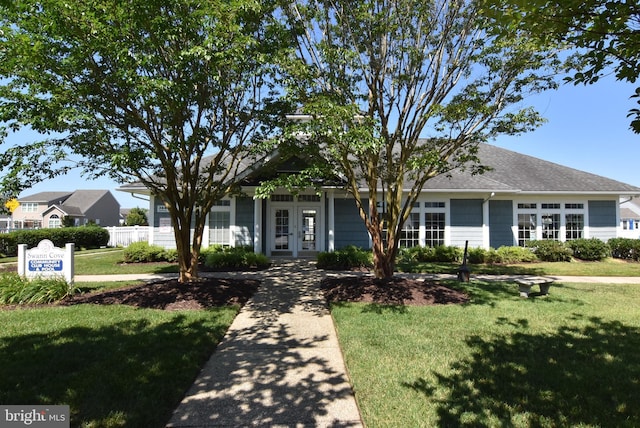 36765 Hummingbird Way N, Selbyville, DE 19975 - view of front of house with french doors and a shingled roof