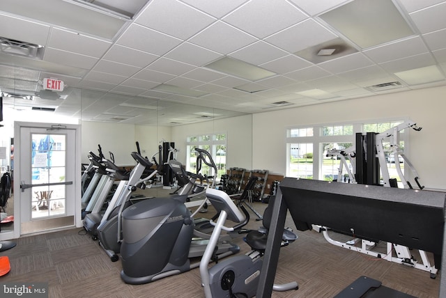 36765 Hummingbird Way N, Selbyville, DE 19975 - workout area with carpet and a drop ceiling