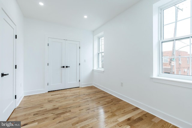 2713 E Huntingdon St, Philadelphia, PA 19125 - unfurnished bedroom with light wood-style flooring and recessed lighting