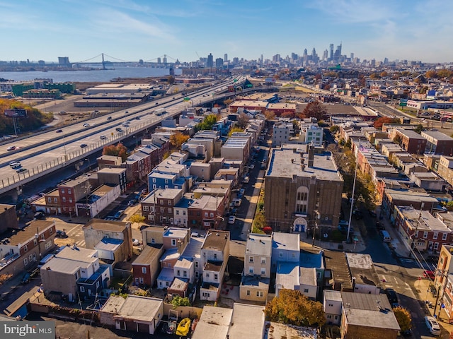 2713 E Huntingdon St, Philadelphia, PA 19125 - aerial view of property's location featuring skyline and a notable bridge