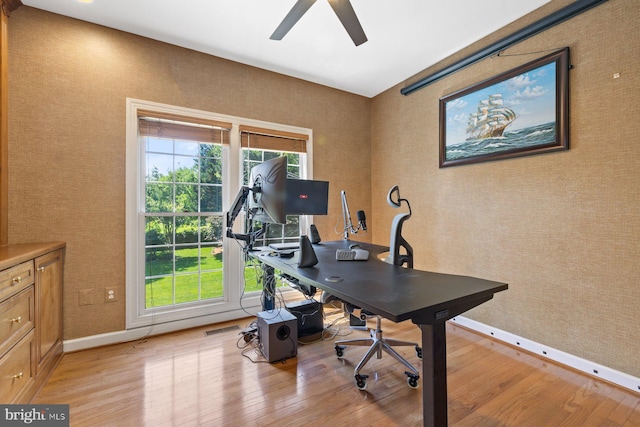 20736 Ashburn Station Pl, Ashburn, VA 20147 - office area with light wood-style flooring and a ceiling fan