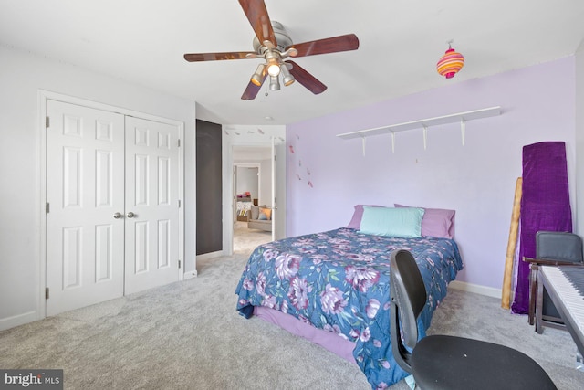 20736 Ashburn Station Pl, Ashburn, VA 20147 - carpeted bedroom with a closet and ceiling fan