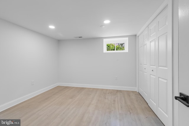 6818 Connecticut Ave, Chevy Chase, MD 20815 - basement with light wood-type flooring and recessed lighting