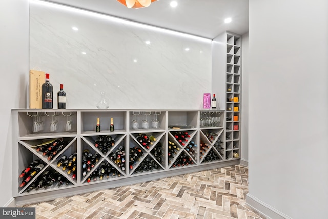 3119 38th St NW, Washington, DC 20016 - wine room featuring baseboards and brick patterned flooring
