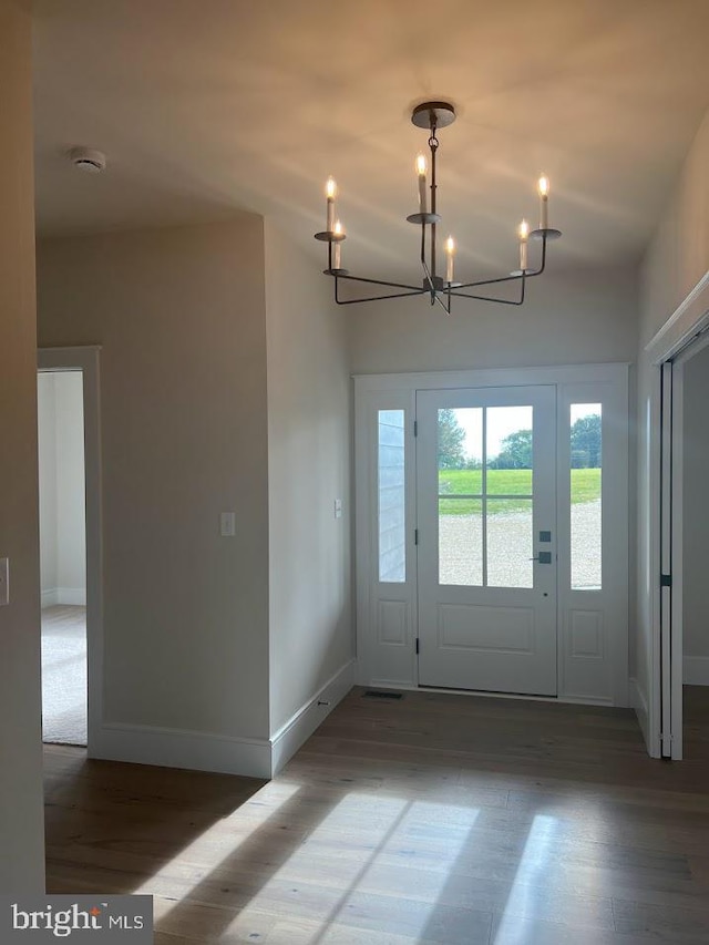 937 Swinehart Rd Unit C, Boyertown, PA 19512 - entryway with a chandelier and wood finished floors