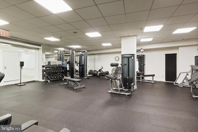601 Pennsylvania Ave NW Unit 812, Washington, DC 20004 - gym featuring a paneled ceiling
