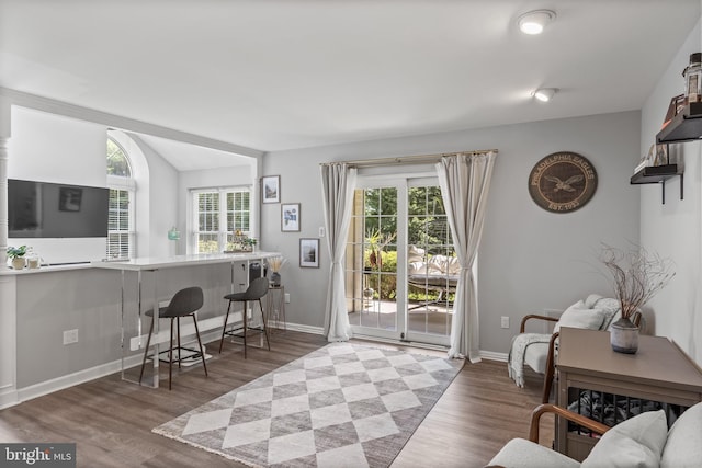 703 Wharton Rd, Mount Laurel, NJ 08054 - living area with wood finished floors and lofted ceiling