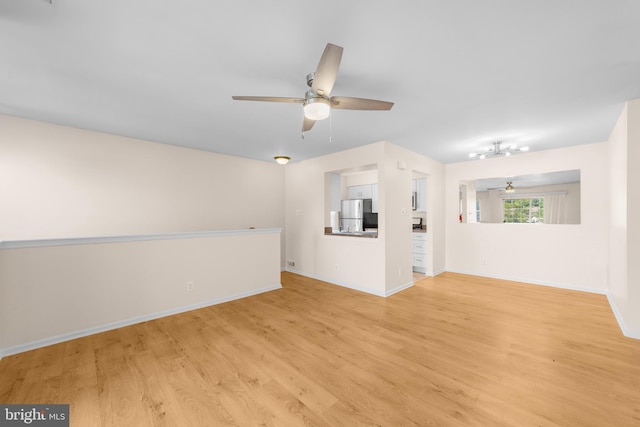 2802B Yarmouth Ln, Mount Laurel, NJ 08054 - unfurnished living room with ceiling fan and light wood-type flooring