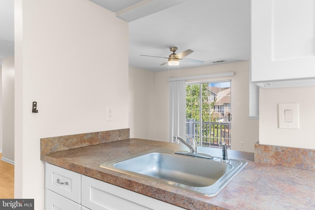 2802B Yarmouth Ln, Mount Laurel, NJ 08054 - kitchen with white cabinetry and ceiling fan