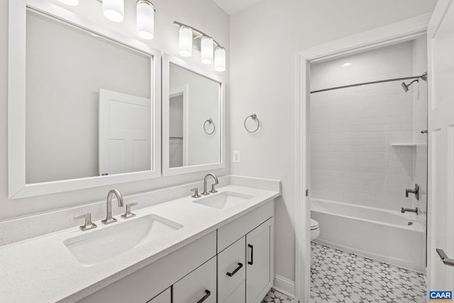 103 Laconia Ln, Charlottesville, VA 22911 - bathroom with double vanity, tile patterned floors, and bathing tub / shower combination