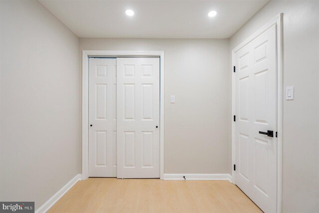 4618 Arabia Ave, Baltimore, MD 21214 - hallway featuring light wood-style flooring and recessed lighting