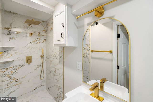 4618 Arabia Ave, Baltimore, MD 21214 - full bath with a marble finish shower and vanity